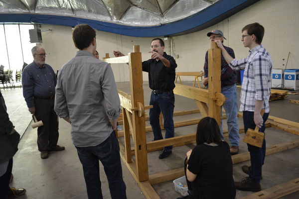 Architecture Students Learn Wood Framing at Barn Raising
