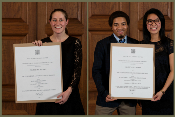 Architecture Students Honored by the Institute of Classical Architecture and Art