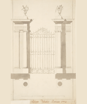 Robert Mylne, Concorso Clementino of 1758, First Class, First Prize, prova, elevation and plan (Cooper Hewitt, Smithsonian Design Museum, New York).