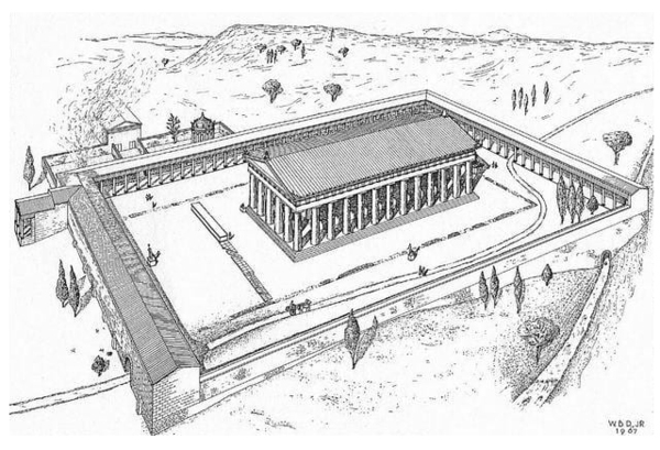 Rendering of the sanctuary as it may have looked originally