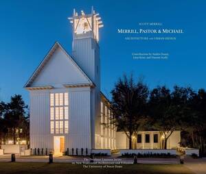 White modern chapel with an illuminated open bell tower, a visible bell, and glowing windows against a deep blue sky at night.